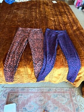 Kyodan Yoga Pants - Lot of 2 Purple & Orange Tiger Print